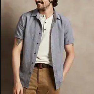 Banana Republic Slim Linen-blend Shirt navy